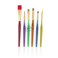 The Baking Curv Set of 6 Different Sizes Synthetic Flat Paint Brush for Nail Brush Art, Artist Acrylic Painting(Synthetic Hair;Plastic)