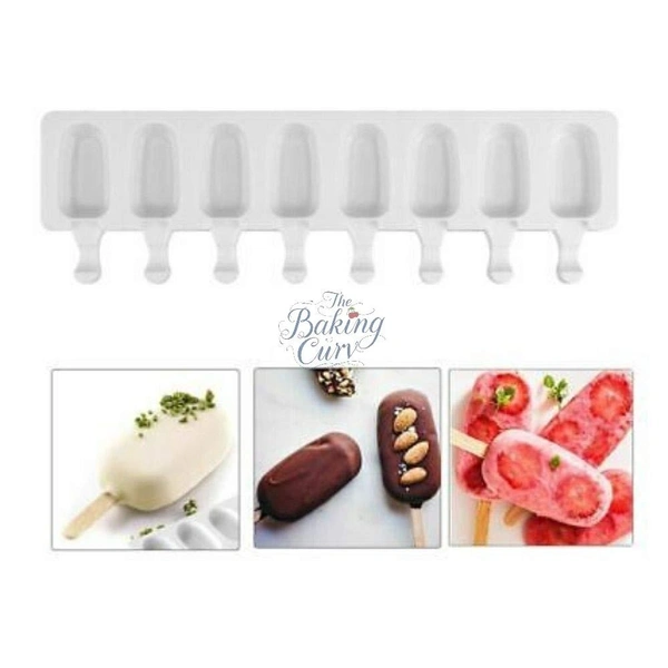 The Baking Curv Silicone 8 Cavity Cakesicle, Ice Cream Mould