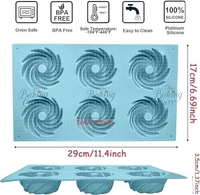 The Baking Curv Silicone Bundt Cake Mould Spiral Silicone Mould 6 Capacity Small Bundt Cake Mould Baking Mould Spiral Non-Stick Coating Cake Mould for Cake Muffin Brownie