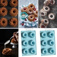 The Baking Curv Silicone Bundt Cake Mould Spiral Silicone Mould 6 Capacity Small Bundt Cake Mould Baking Mould Spiral Non-Stick Coating Cake Mould for Cake Muffin Brownie