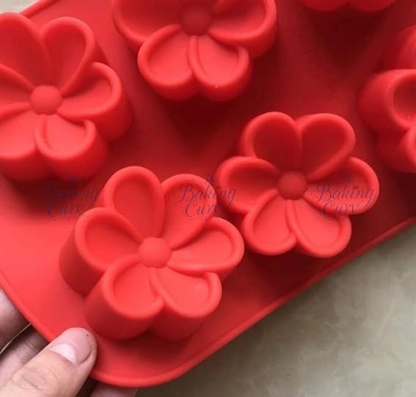 The Baking Curv Silicone Mold Plumeria Rubra Mold 6 Cavity Soap Mold Egg Flowers Silicone Molds for Cake Soap Chocolate Candy Cupcake Candle