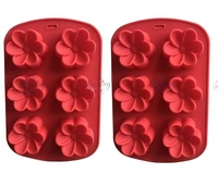 The Baking Curv Silicone Mold Plumeria Rubra Mold 6 Cavity Soap Mold Egg Flowers Silicone Molds for Cake Soap Chocolate Candy Cupcake Candle