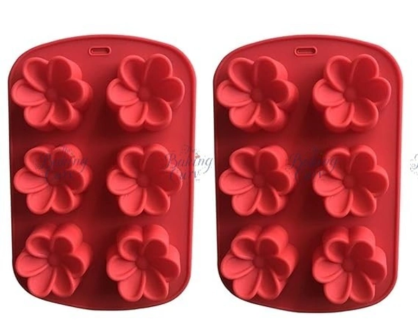 The Baking Curv Silicone Mold Plumeria Rubra Mold 6 Cavity Soap Mold Egg Flowers Silicone Molds for Cake Soap Chocolate Candy Cupcake Candle