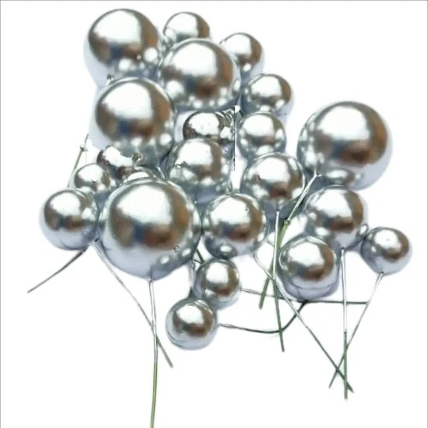 Faux Ball Silver – Decorative Balls for Cakes, Crafts & Festive Decor