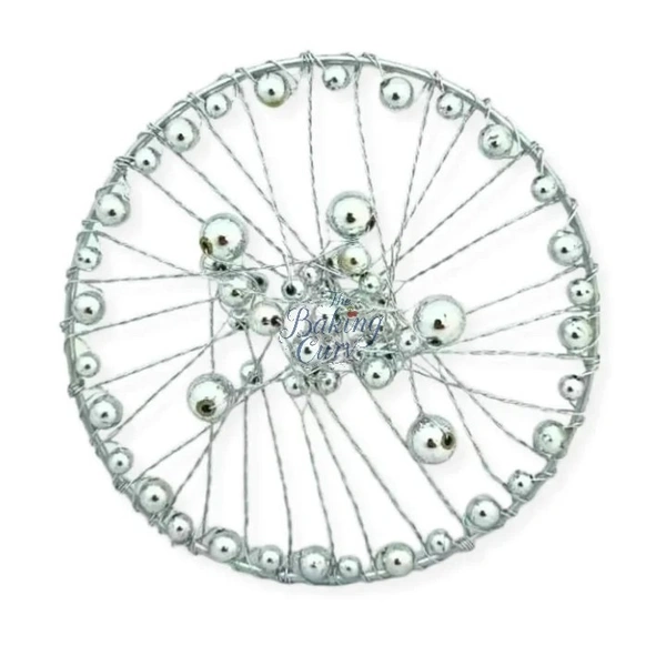 The Baking Curv Silver Pearl Crown Cake Topper – Elegant Decorative Accessory for Birthday, Baby Shower & Princess Theme Cakes