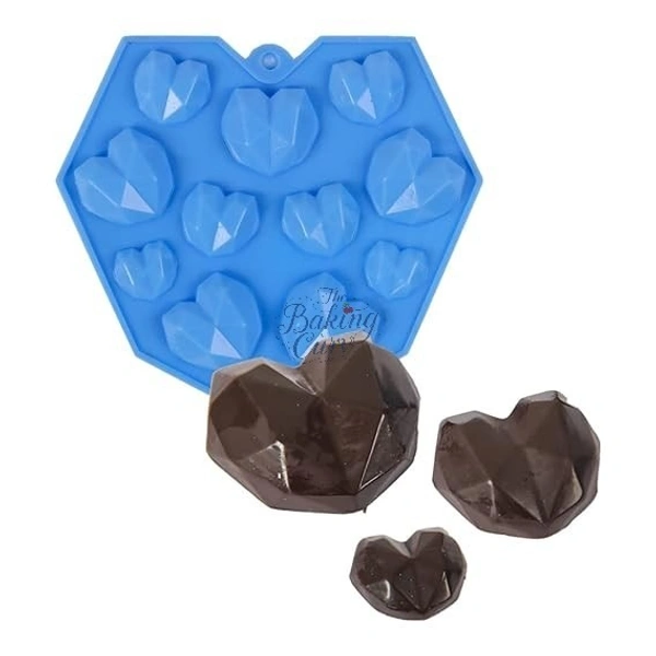 The Baking Curv Small Pinata Diamond Heart Shaped Silicone Chocolate Mould – Non-Stick, Flexible & Reusable Silicone Tray for Chocolate, Candy, Jelly & More