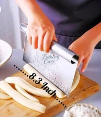 The Baking Curv "Stainless Steel Dough Scraper – 8.3 Inch Multipurpose Bench Scraper for Baking & Chopping"