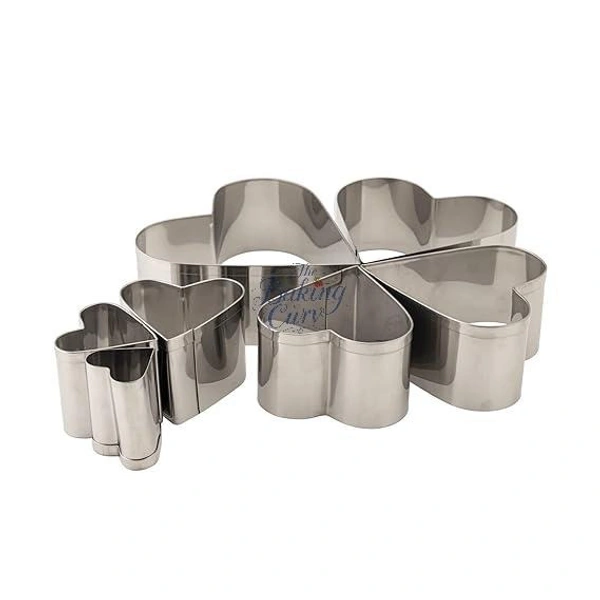 "Heart Shaped Stainless Steel Cookie Cutter Set of 7 Piece Nesting Molds for Cookies, Fondant & Crafts"