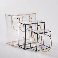 The Baking Curv Transparent 10x10 PVC Hamper Boxes with Handle – Square Gift Packaging Boxes for Hampers & Return Gifts - Pack of 5