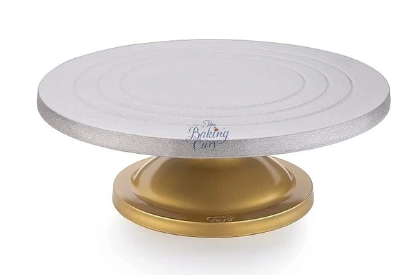 The Baking Curv Heavy-Duty Metal Turntable – Smooth Rotating Cake Decorating Stand