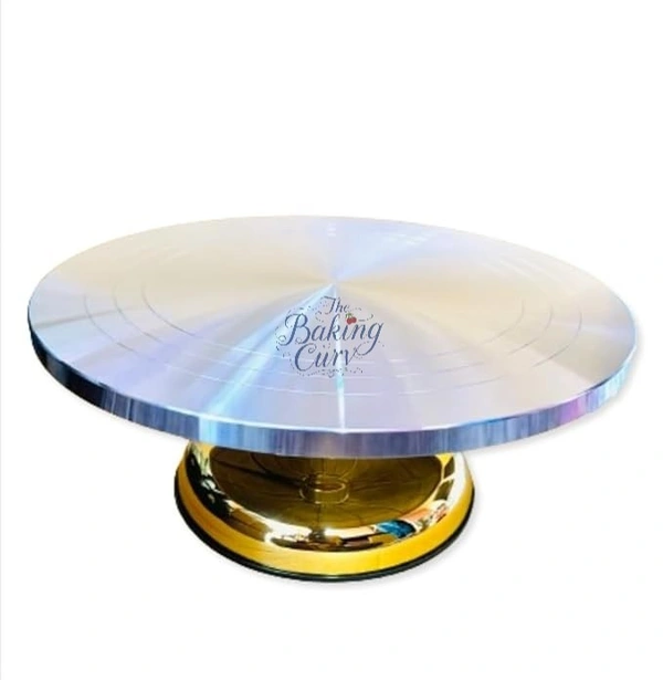 The Baking Curv Premium Aluminum & Steel Cake Turntable – Smooth Rotating Stand for Cake Decoration & Icing