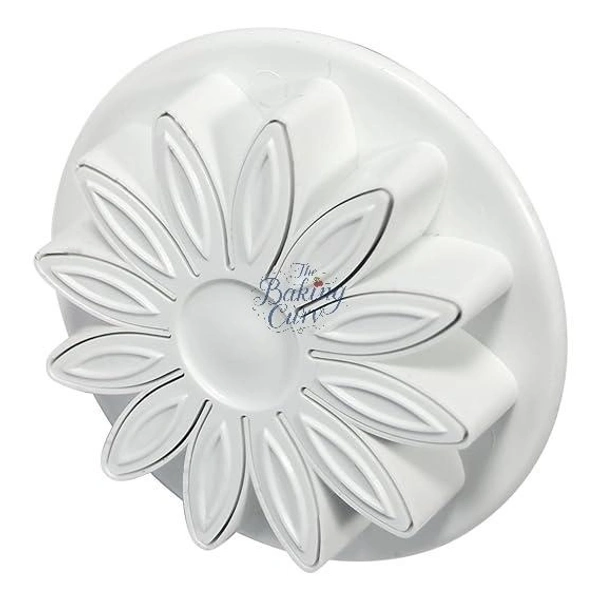 "Veined Sunflower & Daisy Cutter Set – Pack of 3 Plastic Flower Molds for Fondant, Cookies & Crafts"