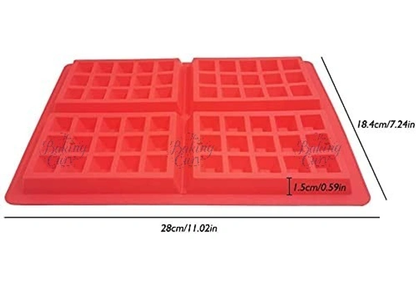 The Baking Curv Waffle Mold Silicone Waffle Mold 4 Cavities Waffle Mold
