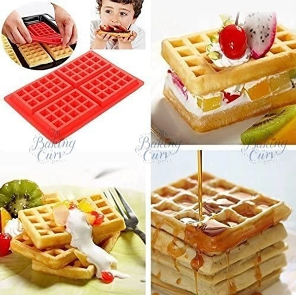 The Baking Curv Waffle Mold Silicone Waffle Mold 4 Cavities Waffle Mold
