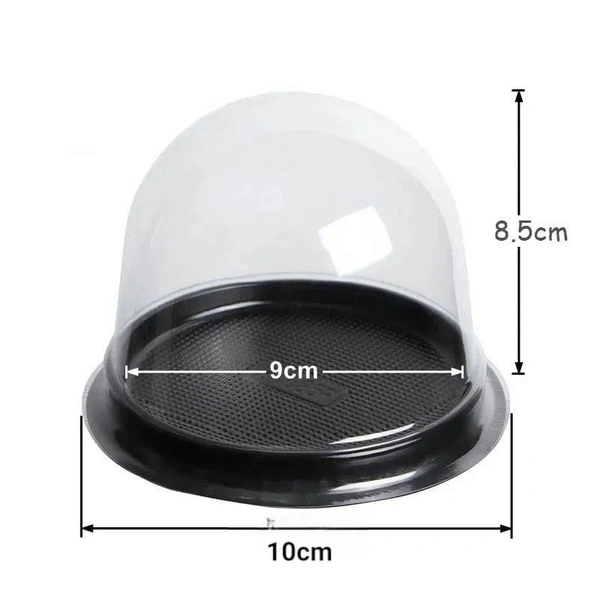The Baking Curv Large Plastic Dome – Ideal for Muffins, Cupcakes & Pastries (10x9cm) - Pack Of 25