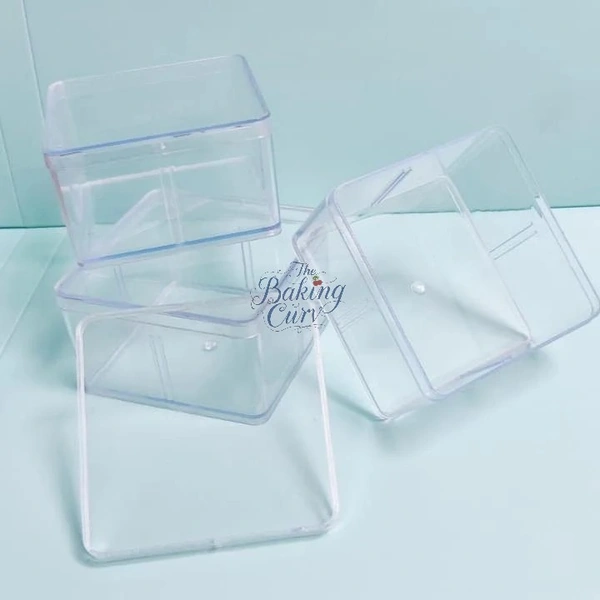 The Baking Curv Acrylic Square Tub – 9x9x5 cm (Pack of 12) - 