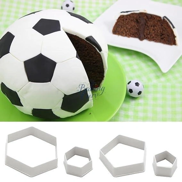 "Football Cookie Cutter Set – 4 Pcs Sports-Themed Fondant & Cookie Molds"