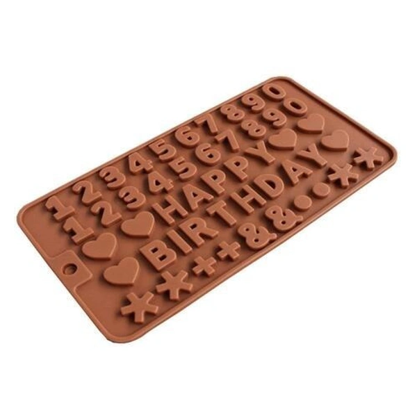 The Baking Curv Happy Birthday & Full Number Silicone Mould – Non-Stick Tray for Chocolate, Fondant, Jelly & Cake Decoration