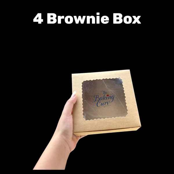 The Baking Curv Kraft 4 Brownie Box  - Pack of 10