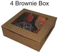 The Baking Curv Kraft 4 Brownie Box  - Pack of 10