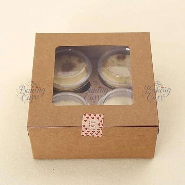 The Baking Curv Kraft 4 Brownie Box  - Pack of 10
