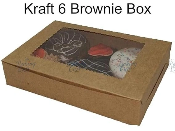 The Baking Curv Kraft 6 Brownie Box  - Pack of 10