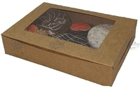 The Baking Curv Kraft 6 Brownie Box  - Pack of 10