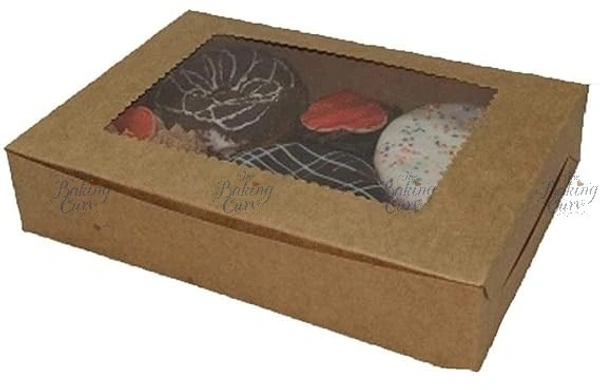 The Baking Curv Kraft 6 Brownie Box  - Pack of 10