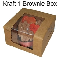 The Baking Curv Kraft 1 Brownie Box Brown  - Pack of 10