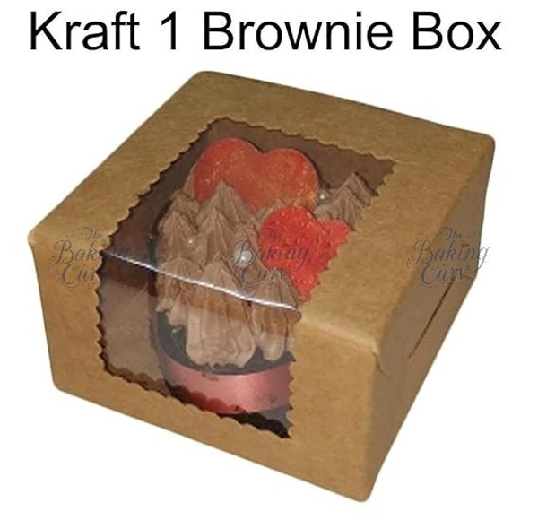 The Baking Curv Kraft 1 Brownie Box Brown  - Pack of 10