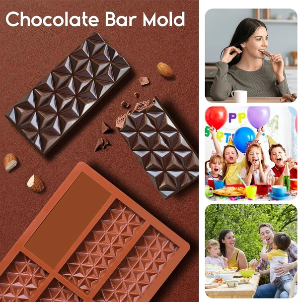 The Baking Curv 6 Cavity Deep Diamond Chocolate Kunafa Bar Mould