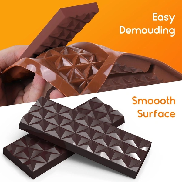 The Baking Curv 6 Cavity Deep Diamond Chocolate Kunafa Bar Mould