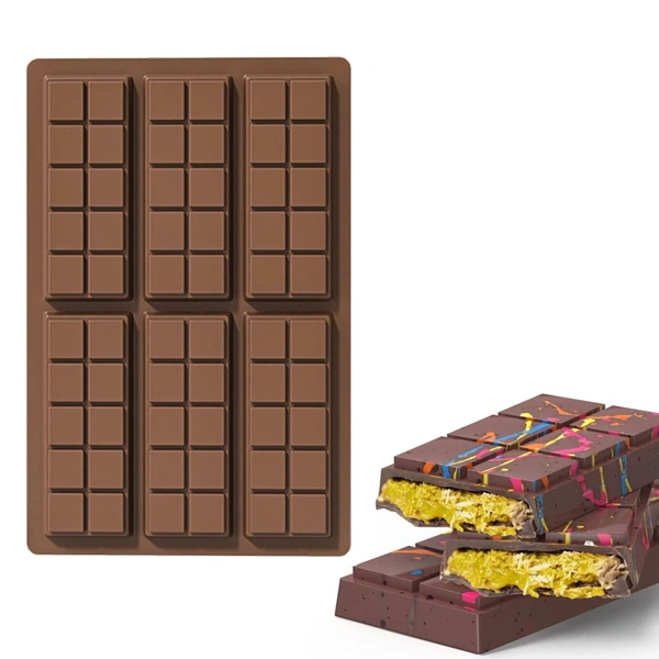 The Baking Curv 6 Cavity Cadbury Type Kunafa Bar Mould 