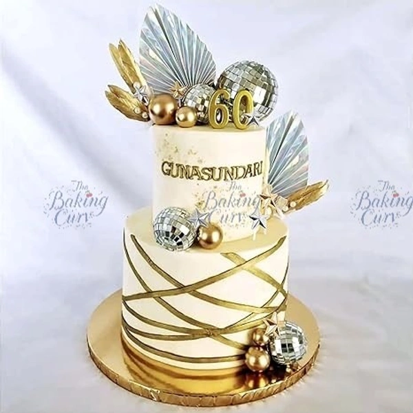 The Baking Curv Silver Paper Palm Leaf 2 Pcs Pair