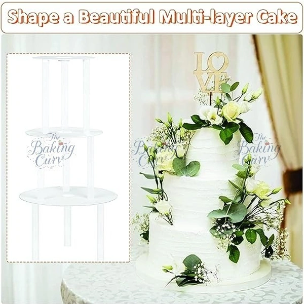 The Baking Curv Plastic Dowel Rods for Tiered Cake Support – Pack of 4 | 31.8 cm x 1.8 cm