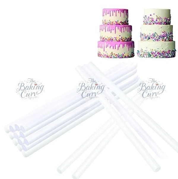 The Baking Curv Plastic Dowel Rods for Tiered Cake Support – Pack of 4 | 31.8 cm x 1.8 cm