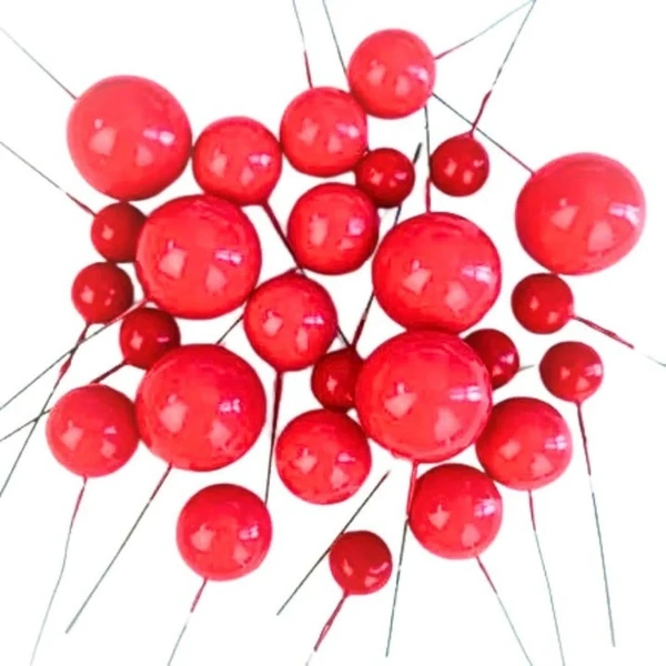 Faux Ball Red – Decorative Balls for Cakes, Crafts & Festive Decor