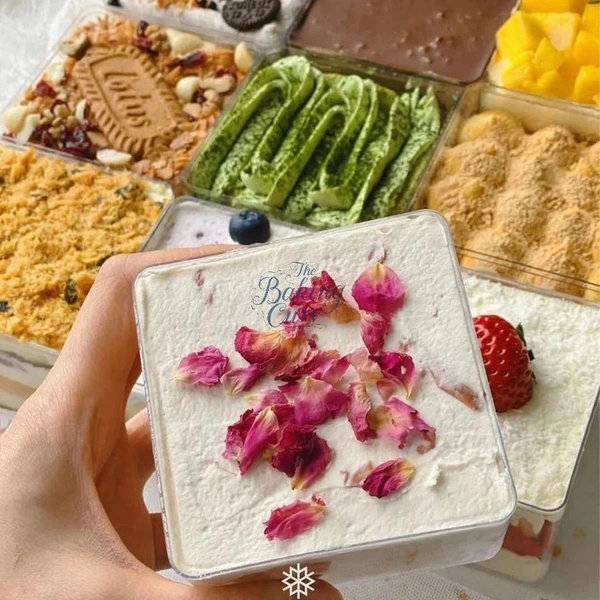 The Baking Curv Acrylic Square Tub – 9x9x5 cm (Pack of 12) - 