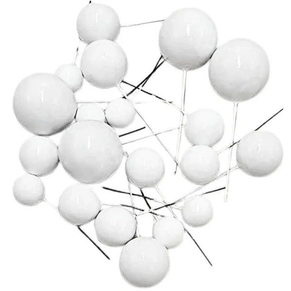 Faux Ball White – Decorative Balls for Cakes, Crafts & Festive Decor