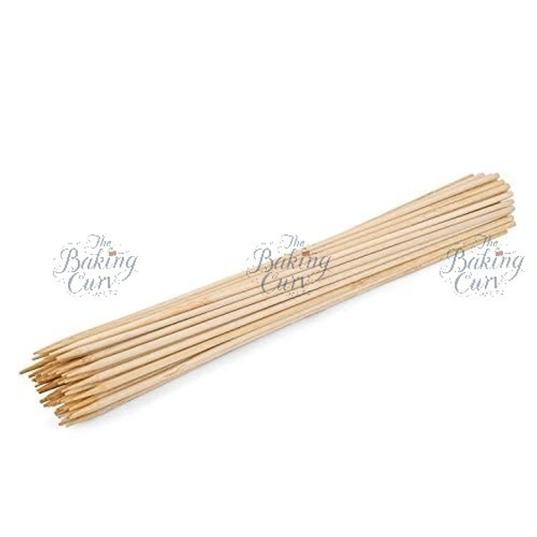 The Baking Curv (6 inches) Natural Bamboo Wooden Skewer Satay Sticks /BBQ Sticks for Kebab Chicken Paneer Tikka Fruits Salad for Barbecue and Grilling  - 6 Inch