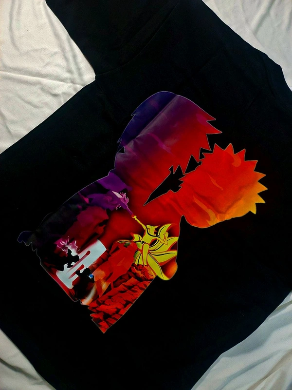 Vishnu Vogue Naruto & Sasuke Black Oversized T-Shirt - Black, S