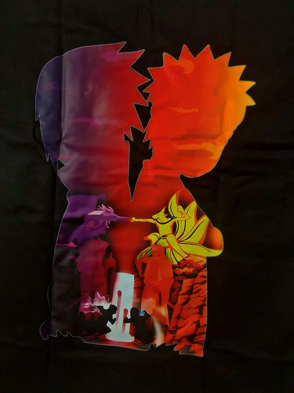 Vishnu Vogue Naruto & Sasuke Black Oversized T-Shirt - Black, S