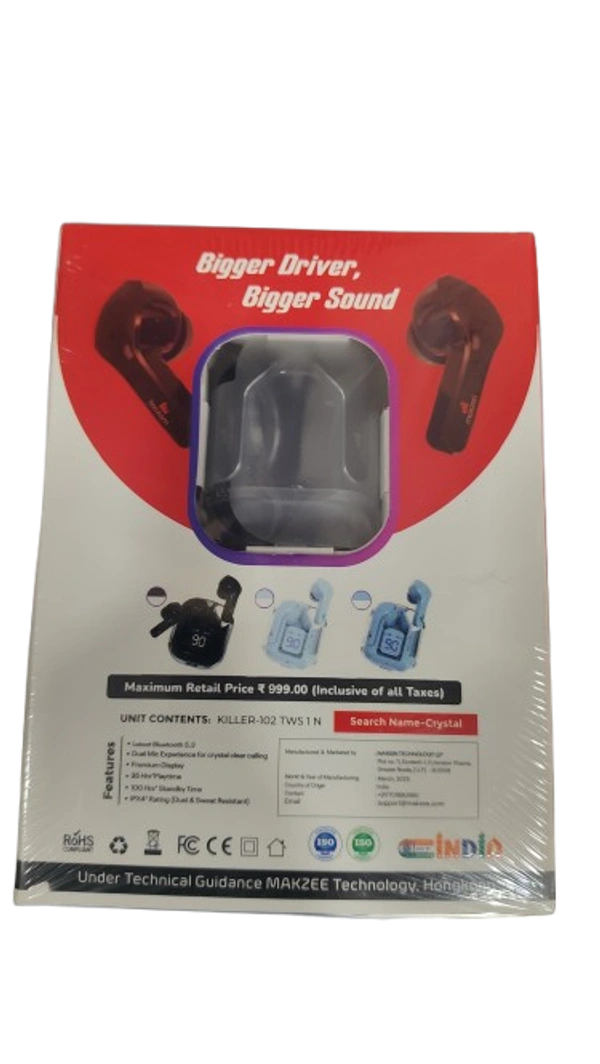 MAKZEE KILLER-102 WIRELESS EARBURDS - Black