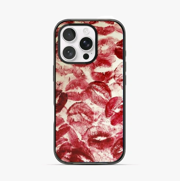 Red Lips Pattern Glasss Case