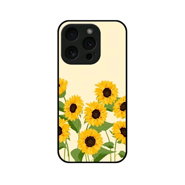 Sunflower Premium Glossy Glass Phone Case
