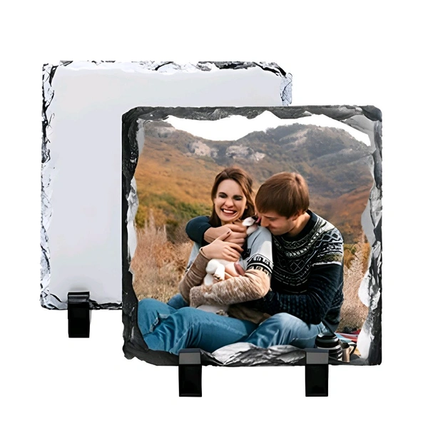 Print X Customized Stone Photo Frame (8x8) - White, Square