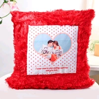 Print X Customized Cushion Square Shape - Red, Square