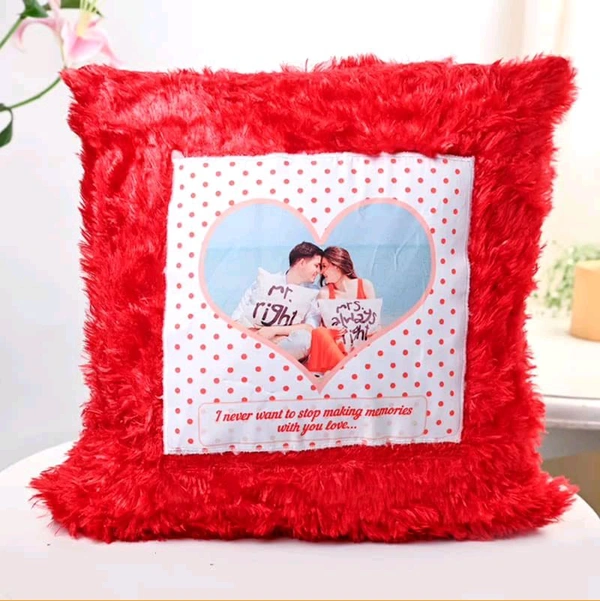 Print X Customized Cushion Square Shape - Red, Square