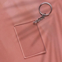 Print X Customized Acrylic Glass Keychain - White, Rectangle