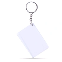 Print X Customized Acrylic Glass Keychain - White, Rectangle